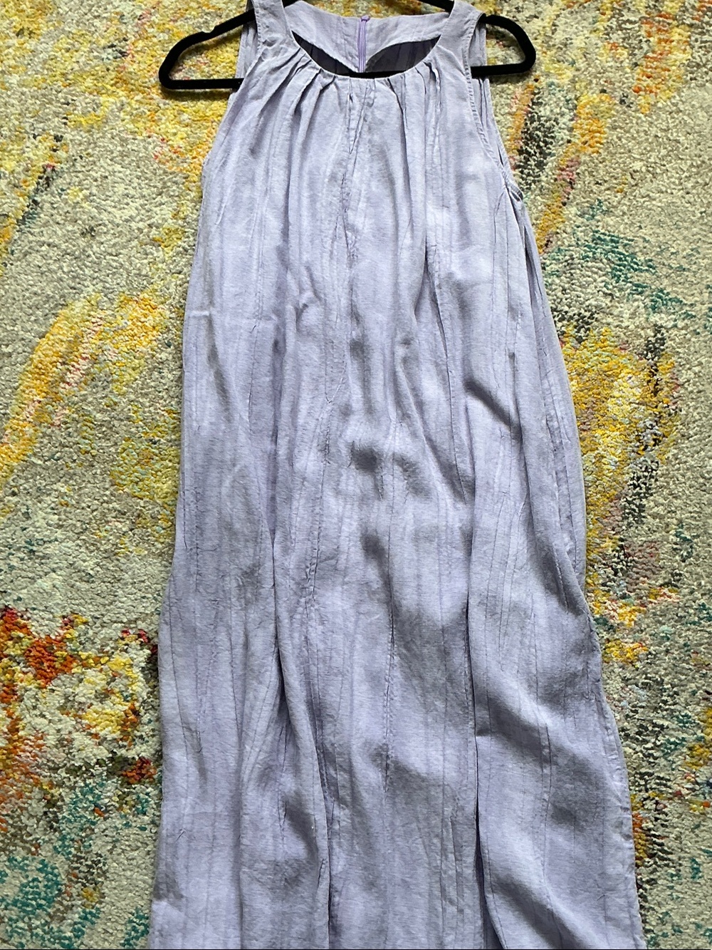 Women's Light Lavender Maxi Dress - Sleeveless Flowing Design